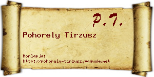 Pohorely Tirzusz névjegykártya